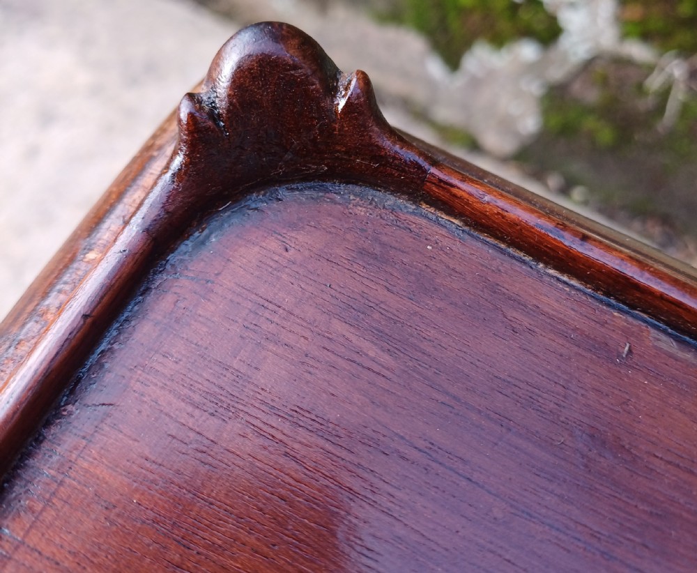 Low mahogany table cabriole legs View V
