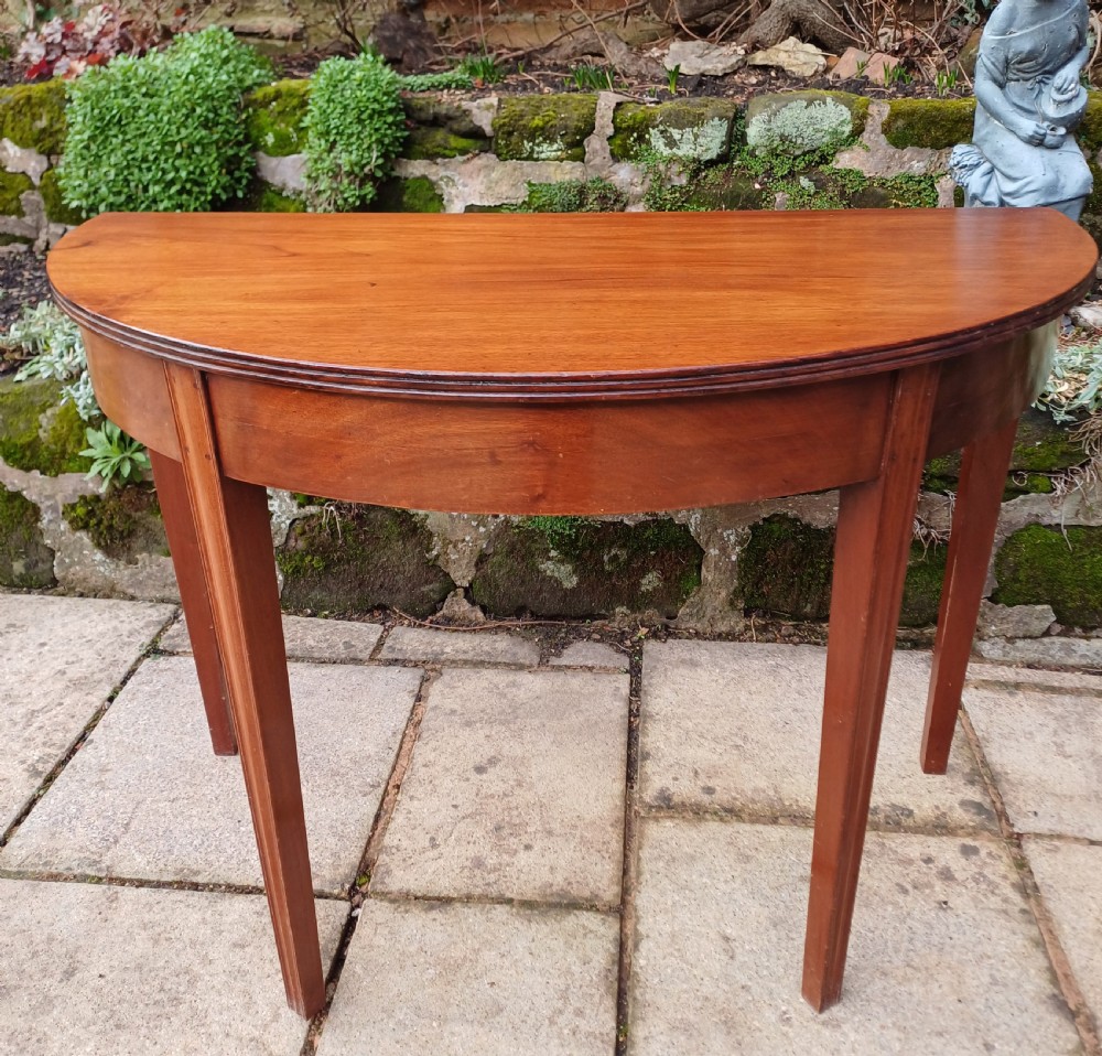 Demi lune side hall table mahogany 