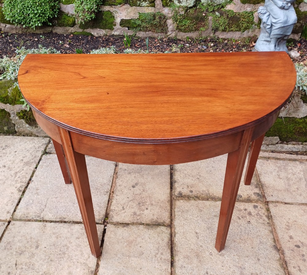 Demi lune side hall table mahogany  View II