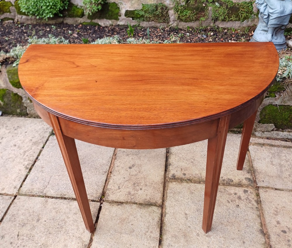 Demi lune side hall table mahogany  View III