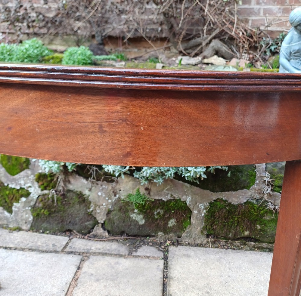 Demi lune side hall table mahogany  View IV