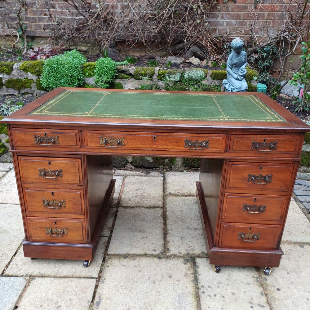 Victorian mahogany pedestal desk 