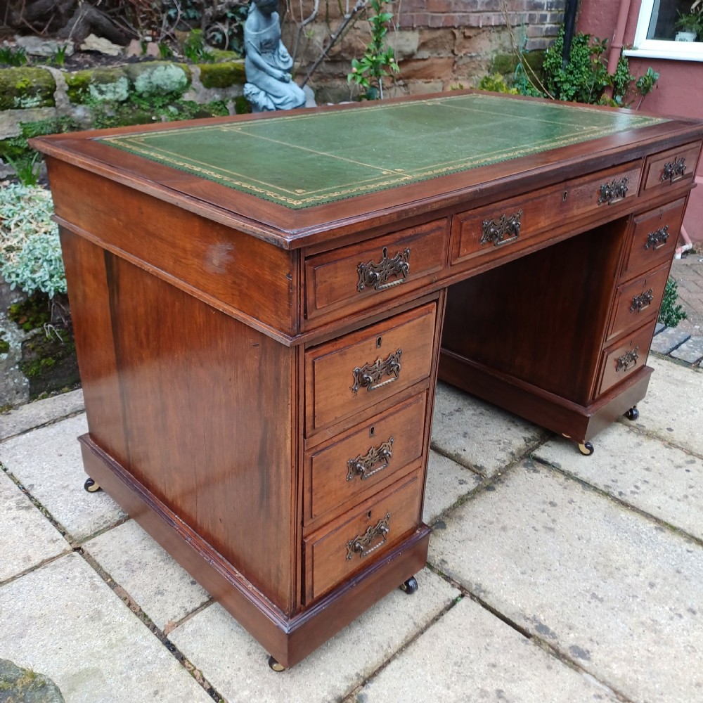 Victorian mahogany pedestal desk  View V