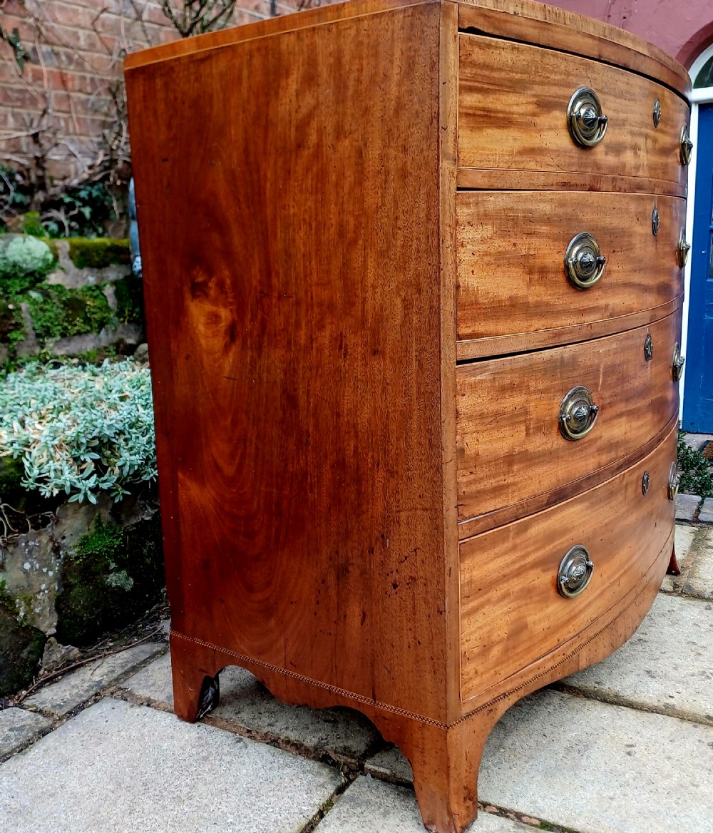Bow front  fronted chest of drawers.  Georgian  View VI