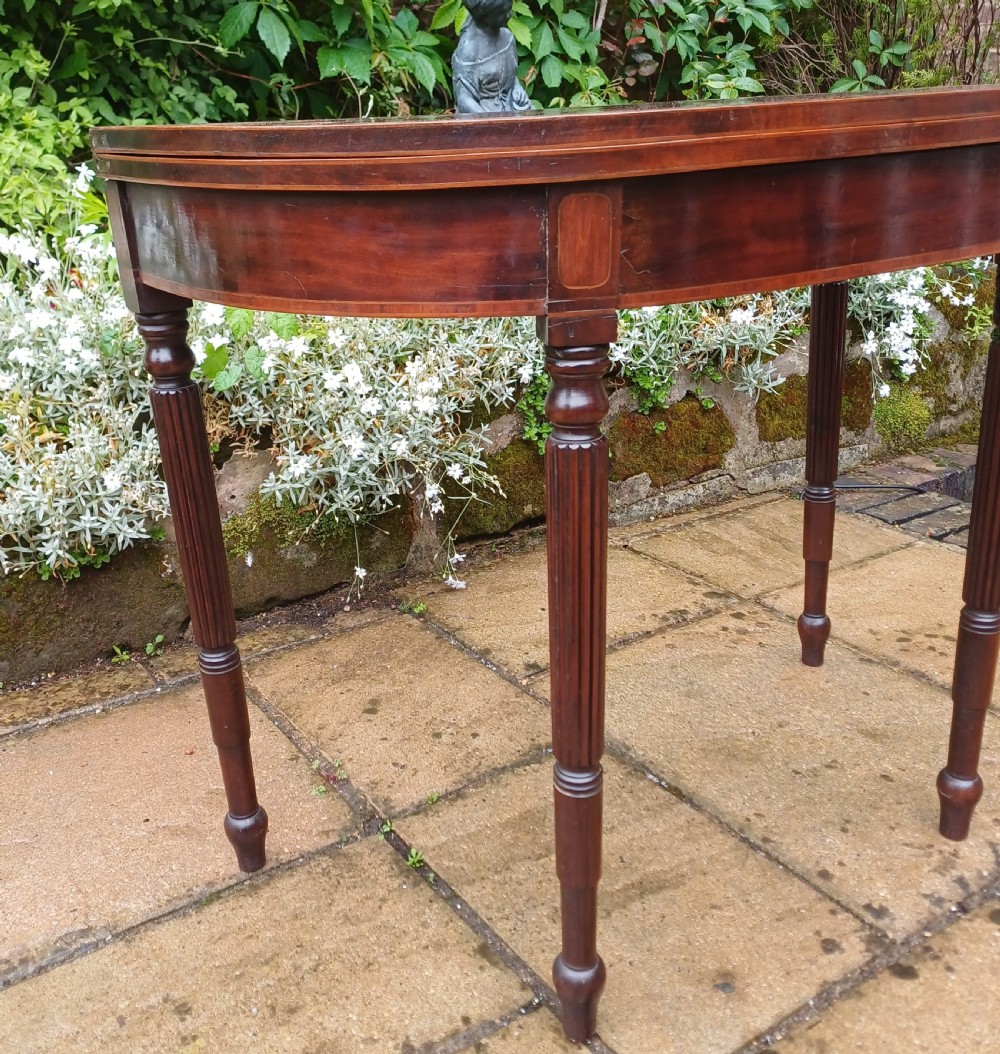 Pretty Regency demi lune mahogany table View III
