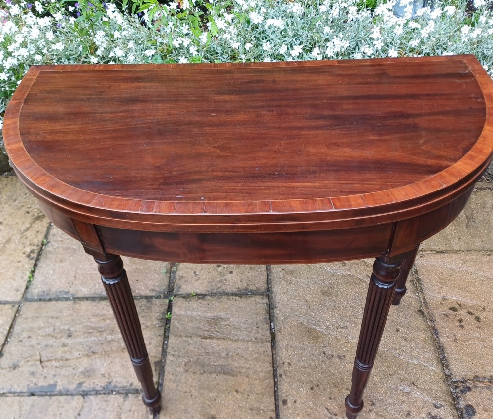 Pretty Regency demi lune mahogany table View V
