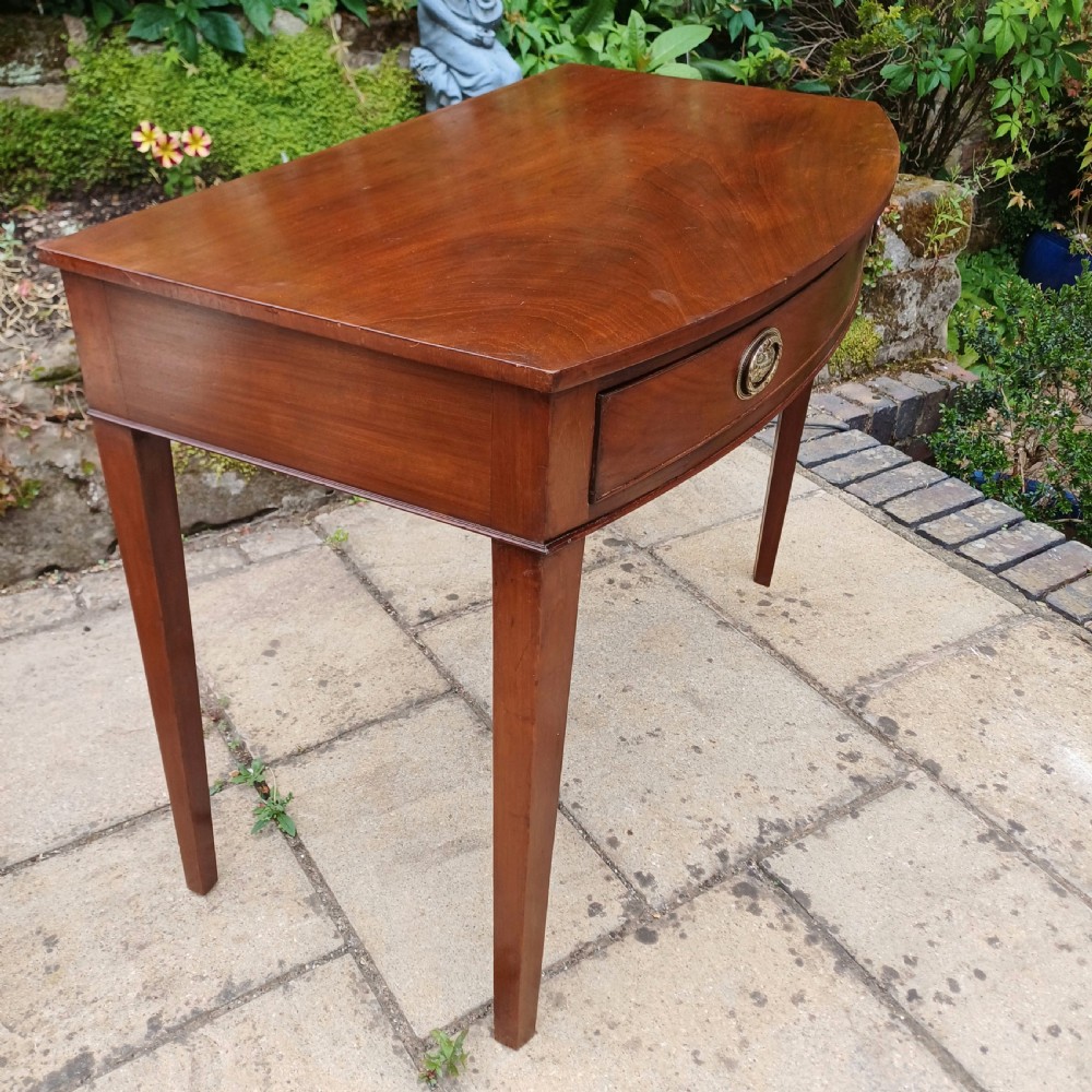 Georgian bow front writing dressing side table mahogany  View II