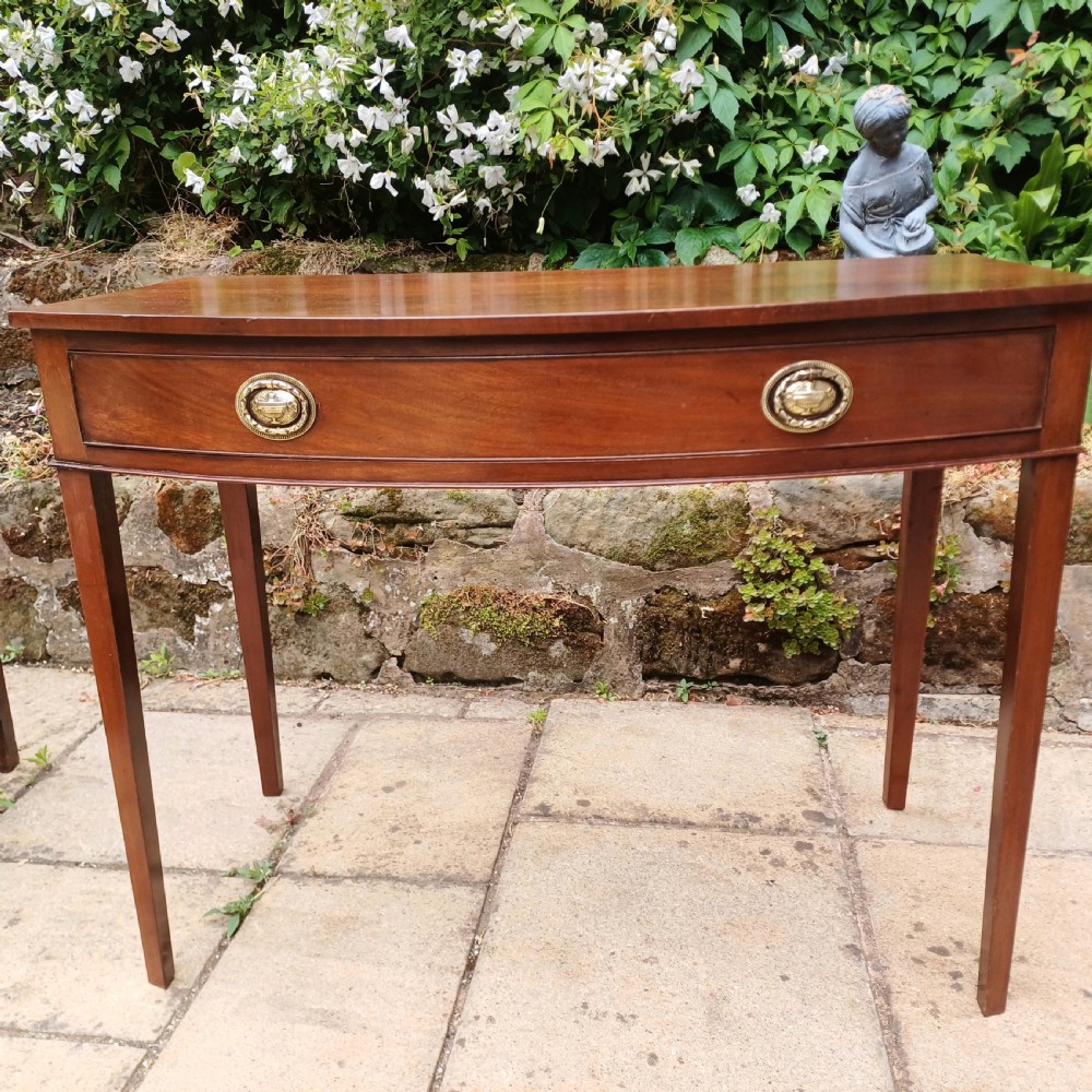 Georgian bow front writing dressing side table mahogany  View IV