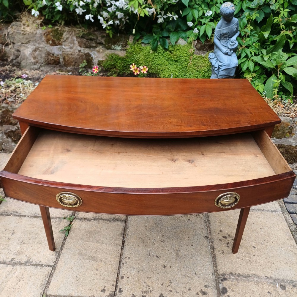 Georgian bow front writing dressing side table mahogany  View VI