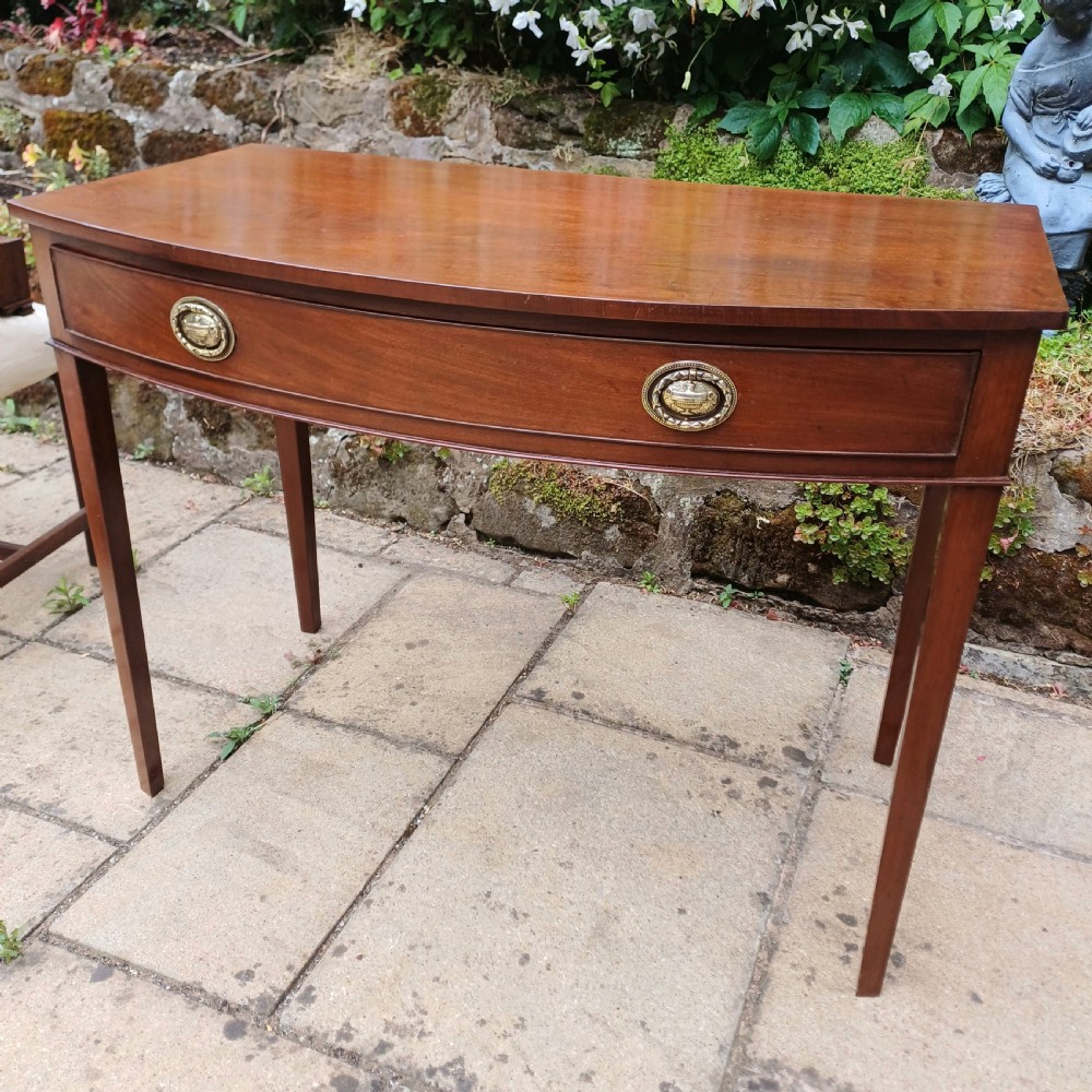 Georgian bow front writing dressing side table mahogany  View VII