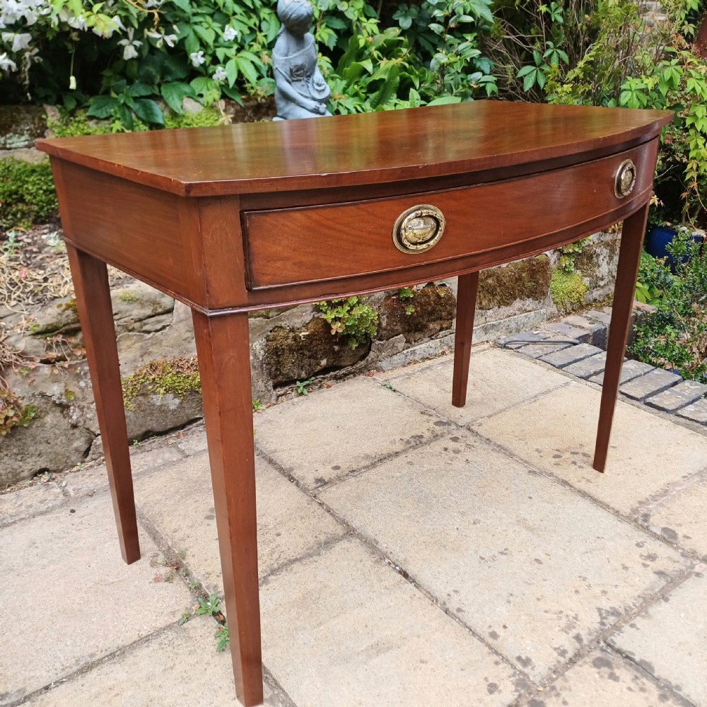 Georgian bow front writing dressing side table mahogany  View IX