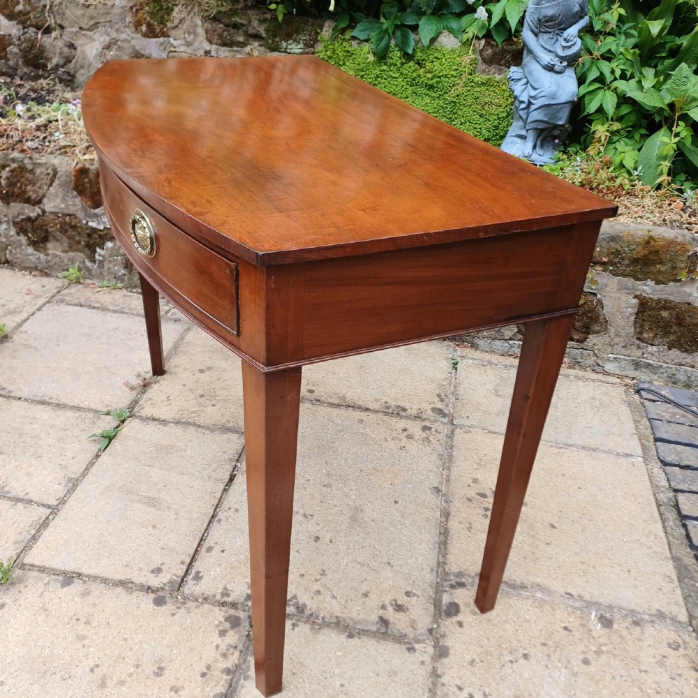 Georgian bow front writing dressing side table mahogany  View XI