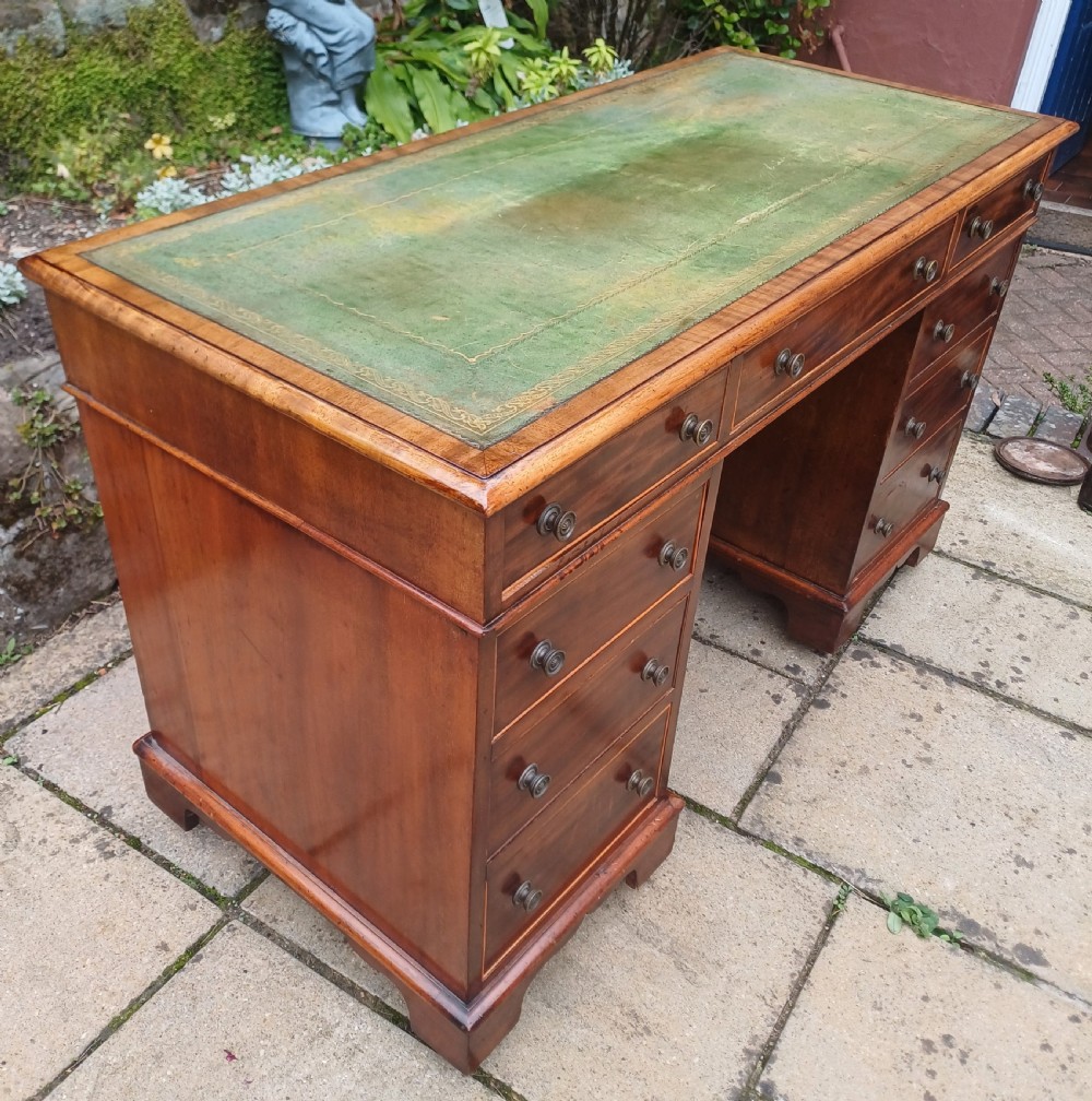 Victorian mahogany pedestal desk  View IV