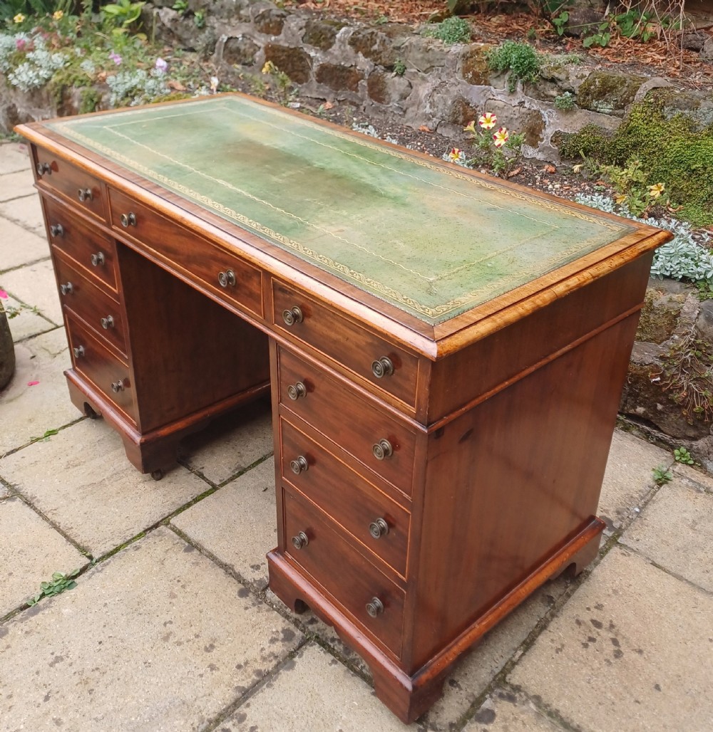 Victorian mahogany pedestal desk  View V