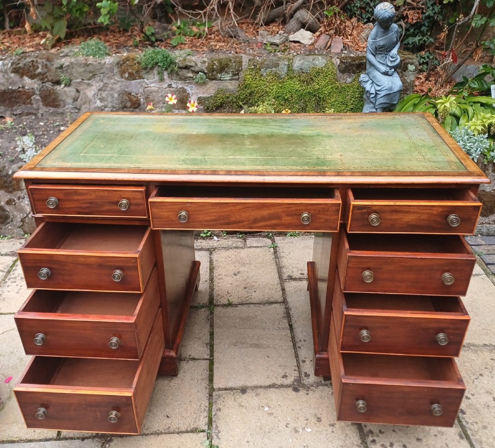 Victorian mahogany pedestal desk  View VII