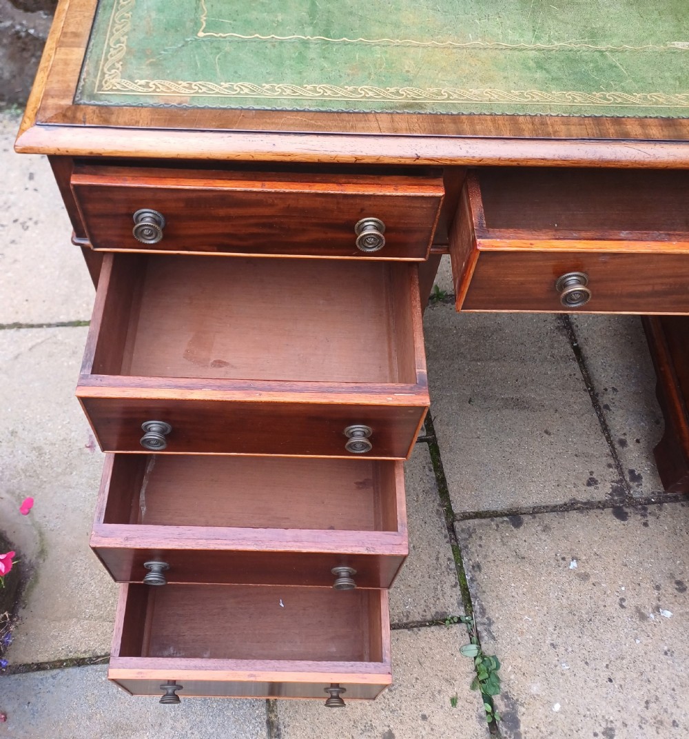 Victorian mahogany pedestal desk  View VIII