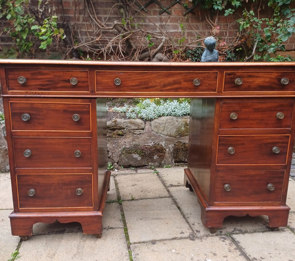 Victorian mahogany pedestal desk  View X