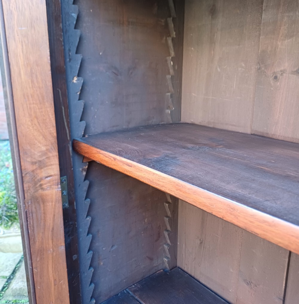 Edwardian walnut glazed bookcase  View VIII