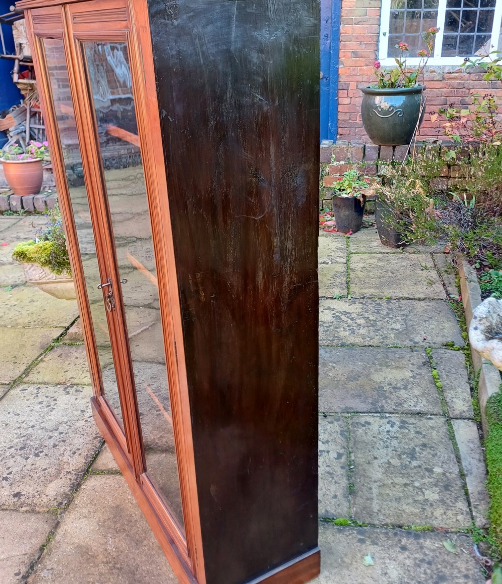 Edwardian walnut glazed bookcase  View IX