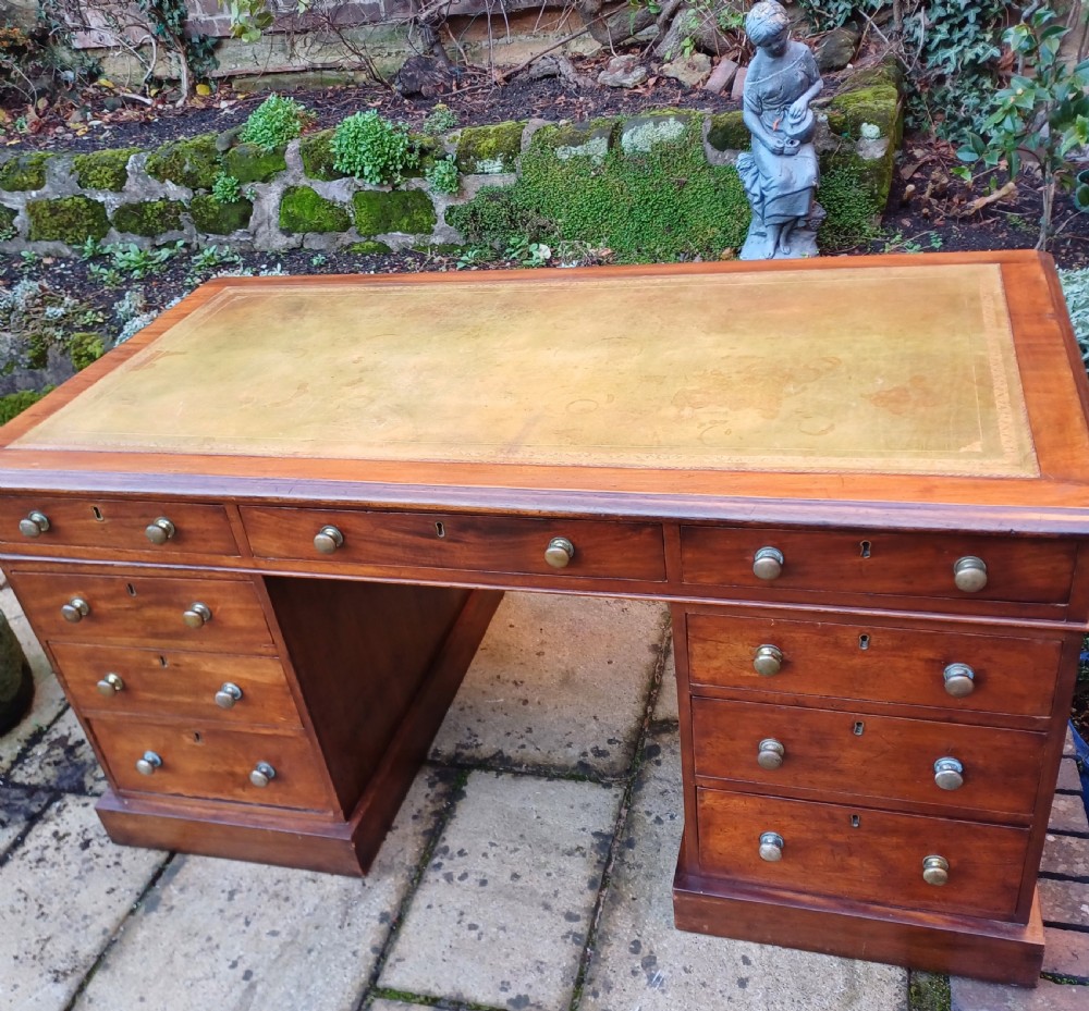Large pedestal desk mahogany 5ft View IV
