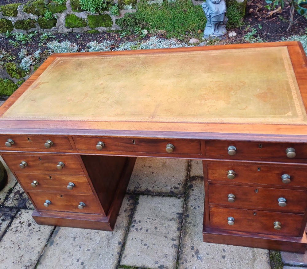 Large pedestal desk mahogany 5ft View V