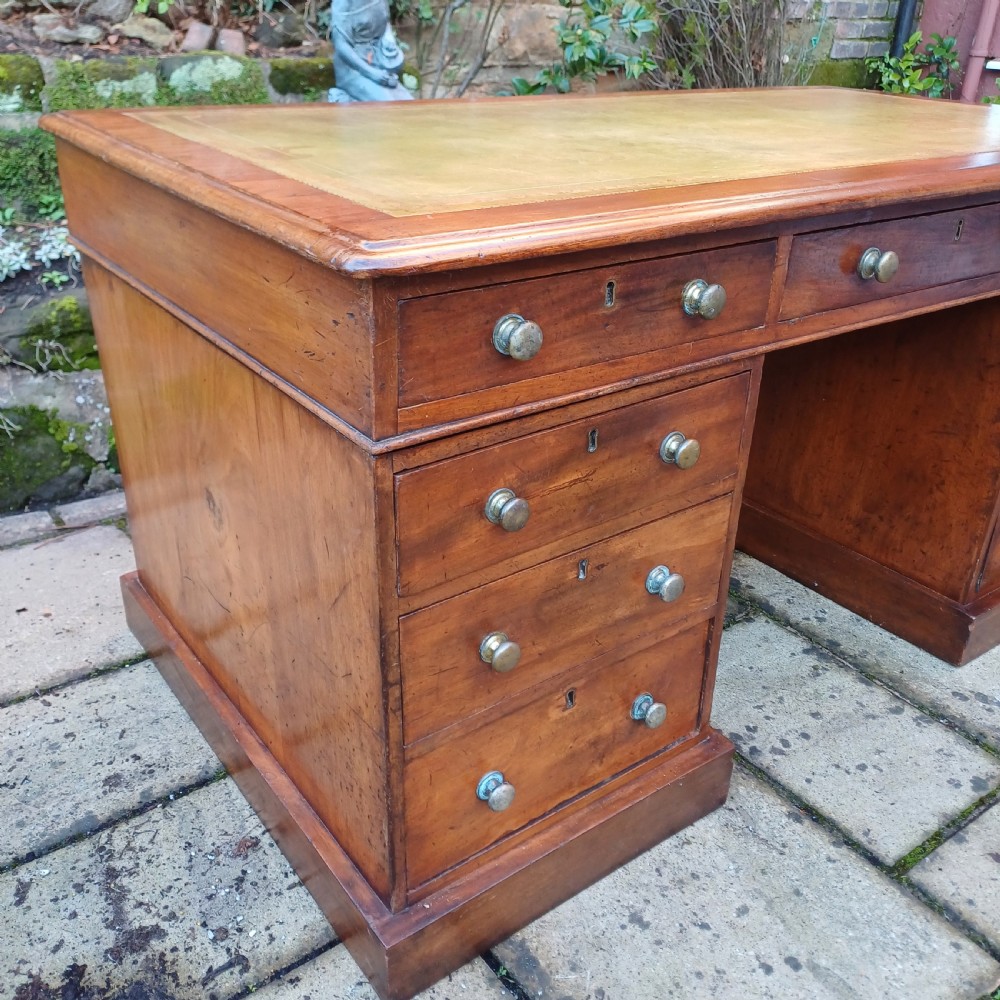 Large pedestal desk mahogany 5ft View VII