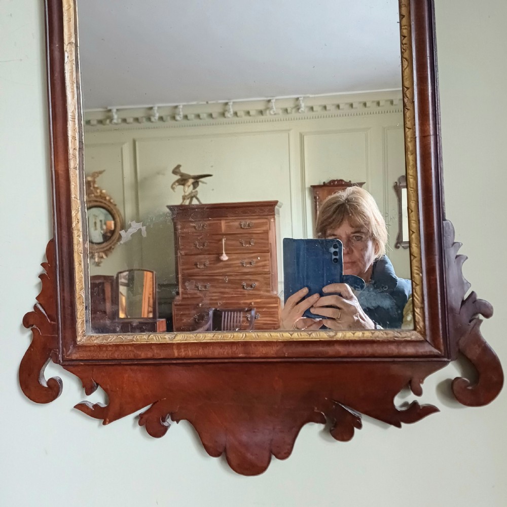 Georgian fret fretwork wall mirror with hoho bird  View III