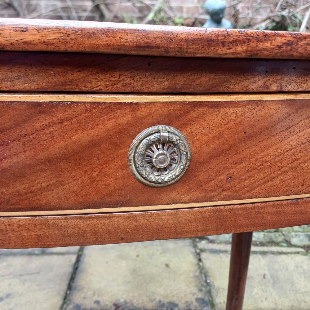 Elegant side, dressing, writing table mahogany Regency bow fronted  View III