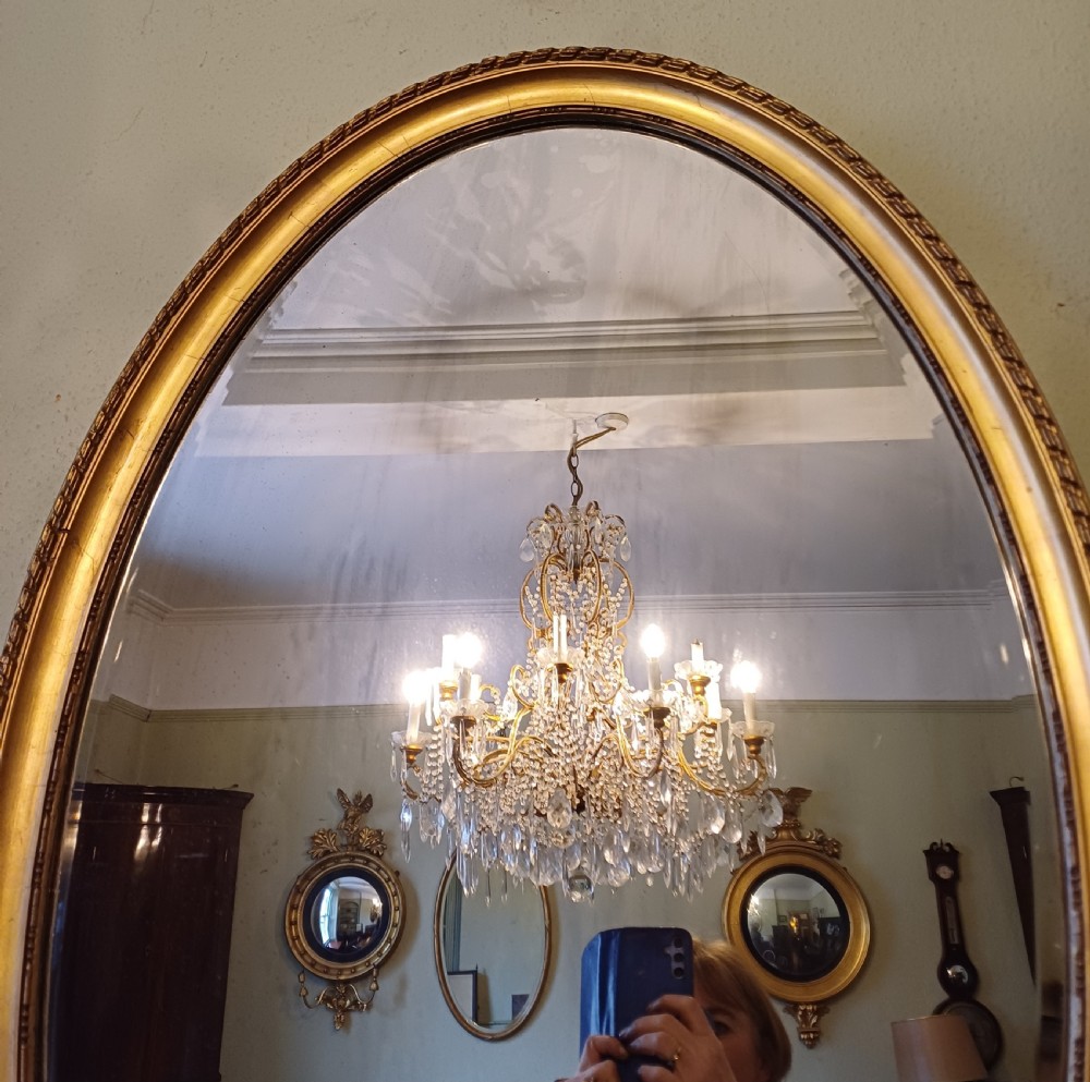 Large oval gilt mirror 19th century  View VI