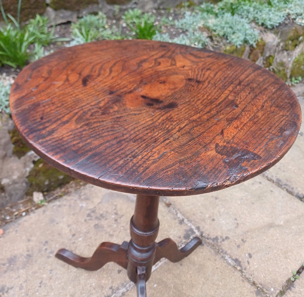 Small oak rustic wine table Georgian  View V