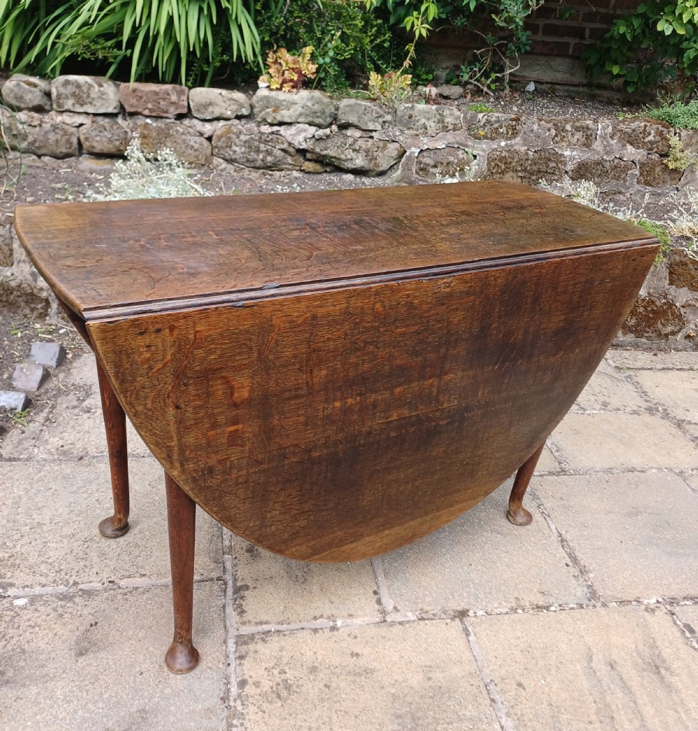 18th century oak drop leaf dining table View III