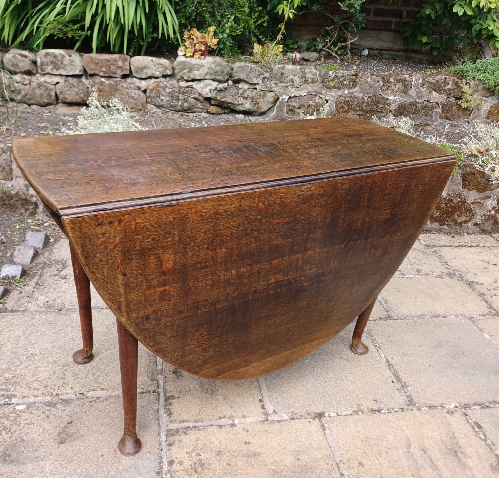 18th century oak drop leaf dining table View IV