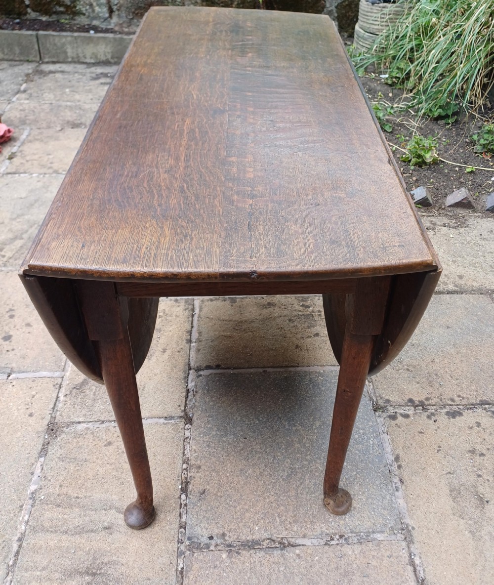 18th century oak drop leaf dining table View VII