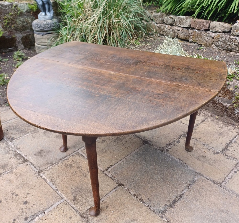 18th century oak drop leaf dining table View VIII