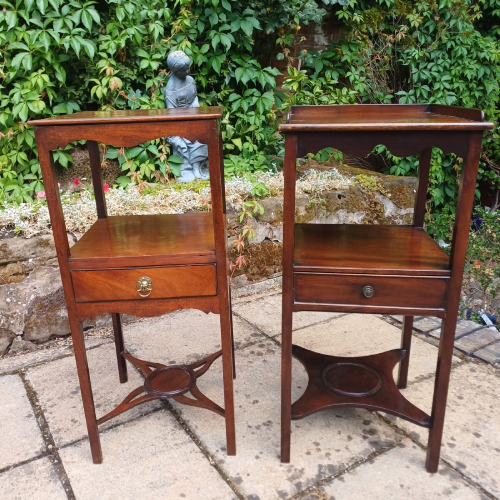 A matched pair of Georgian bedside tables