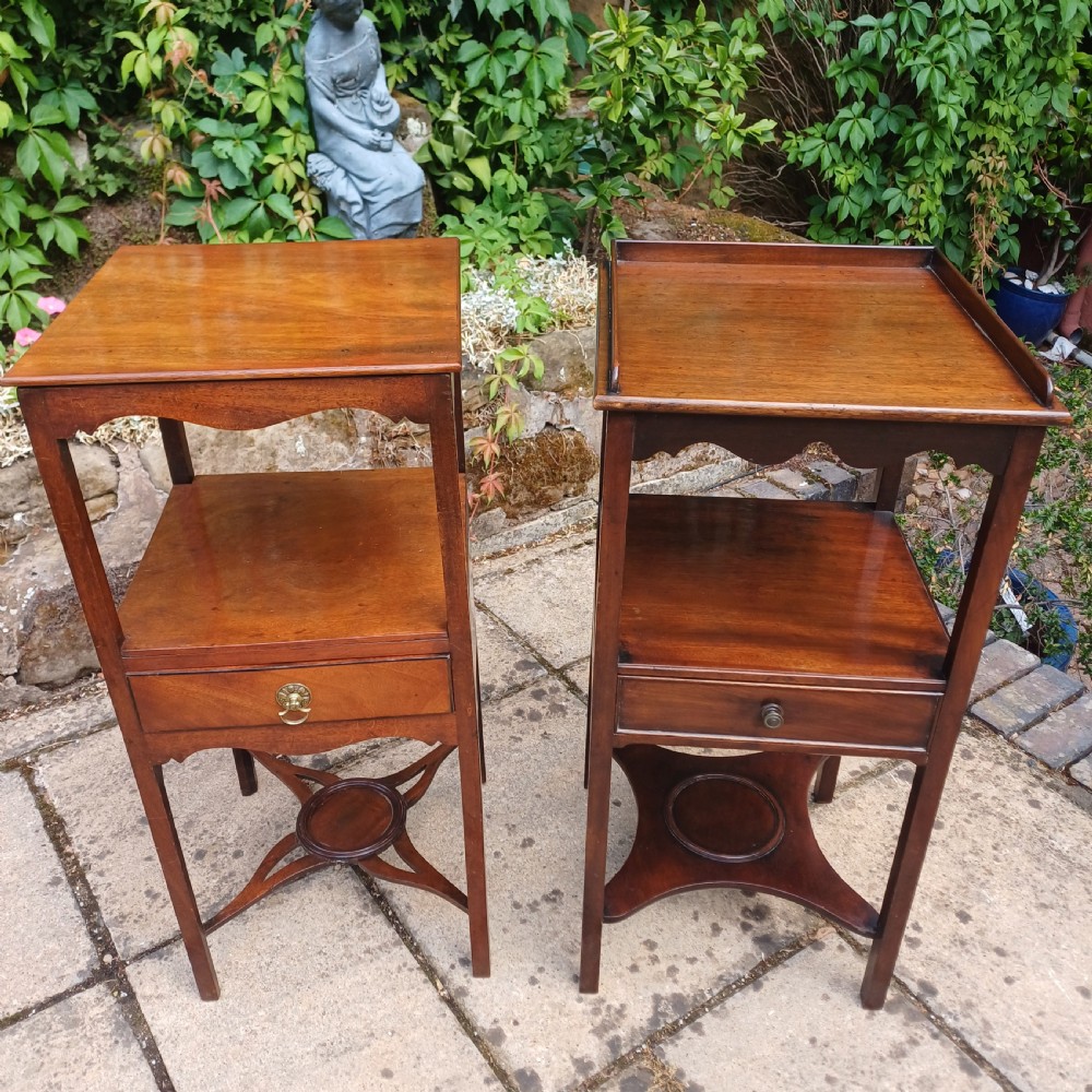 A matched pair of Georgian bedside tables View II