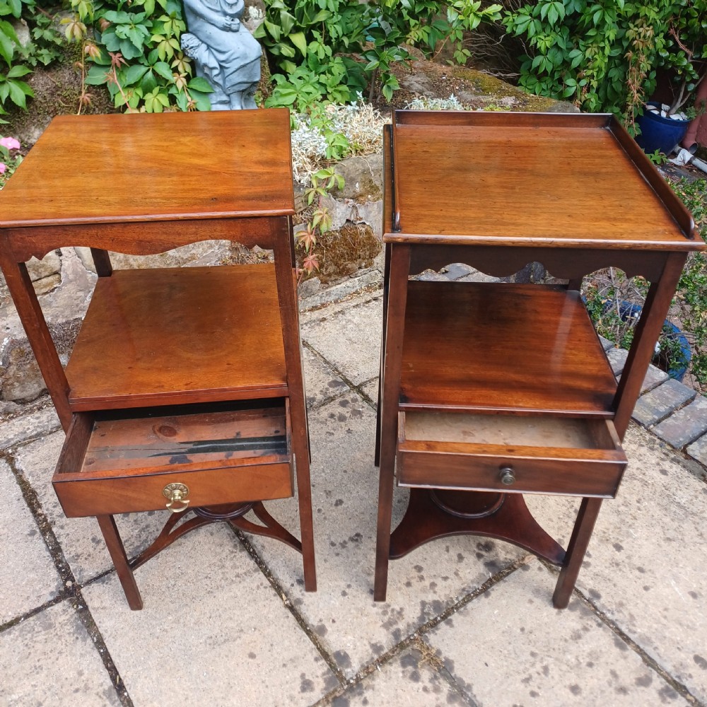 A matched pair of Georgian bedside tables View III