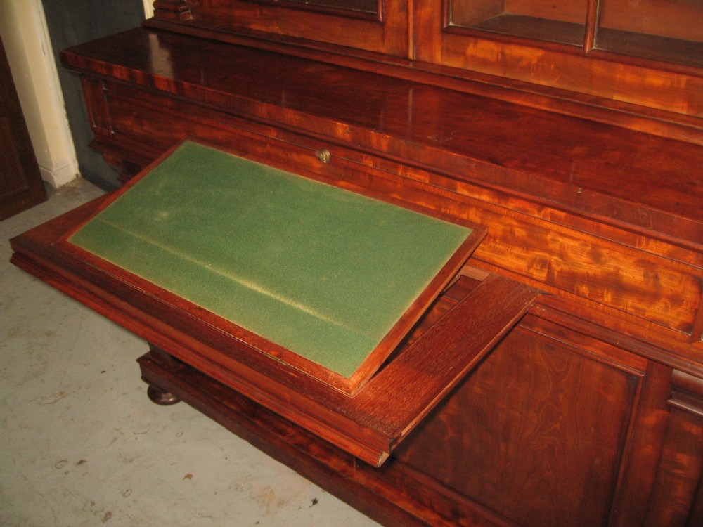Large  19th century mahogany cupboard bookcase View II