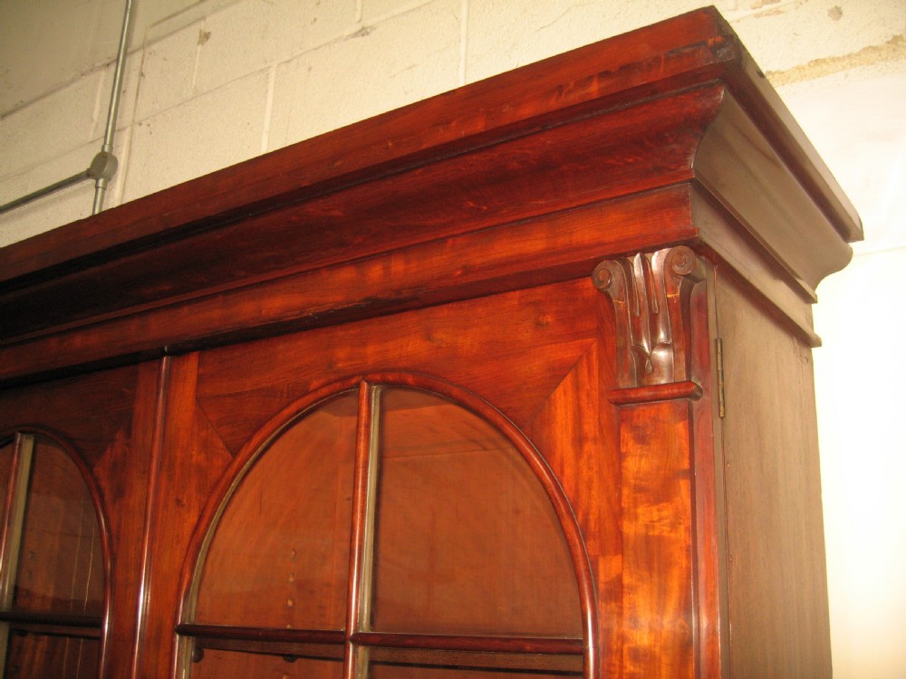 Large  19th century mahogany cupboard bookcase View V