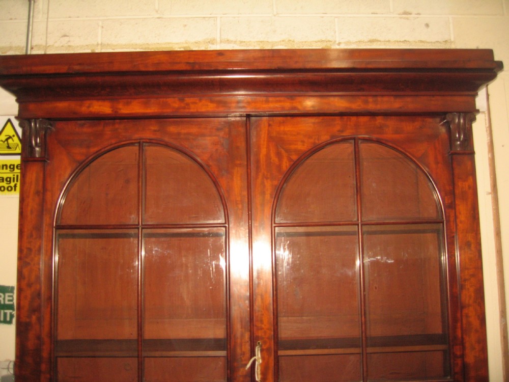 Large  19th century mahogany cupboard bookcase View VI