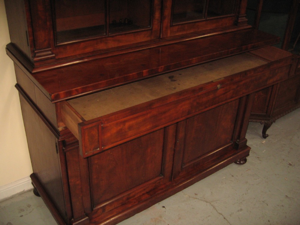 Large  19th century mahogany cupboard bookcase View IX