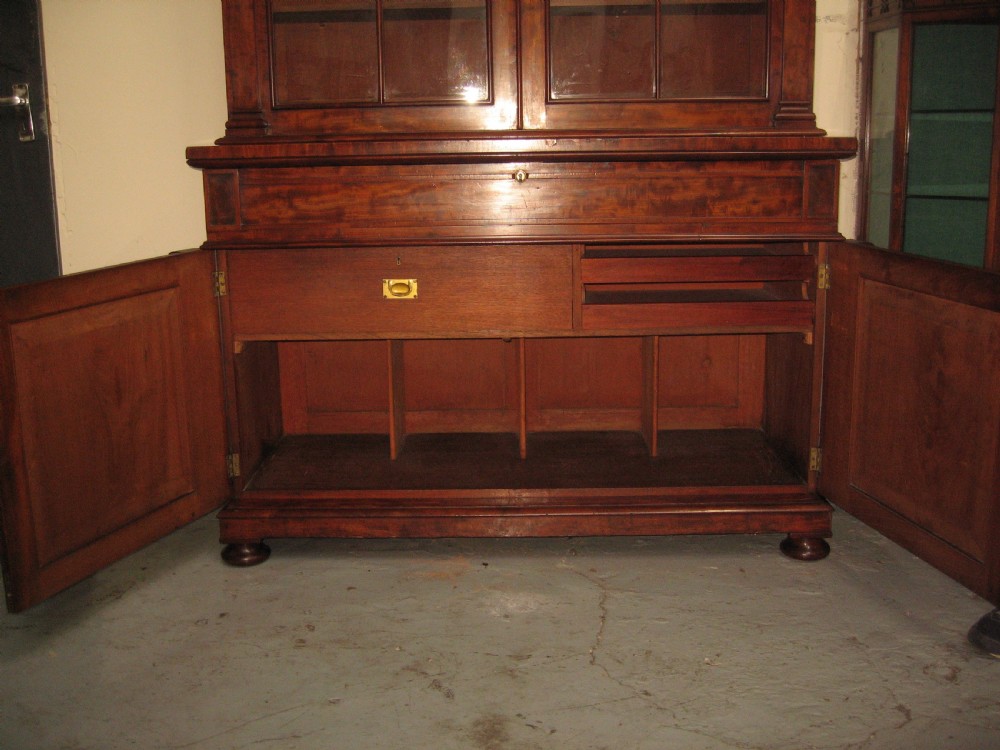 Large  19th century mahogany cupboard bookcase View X