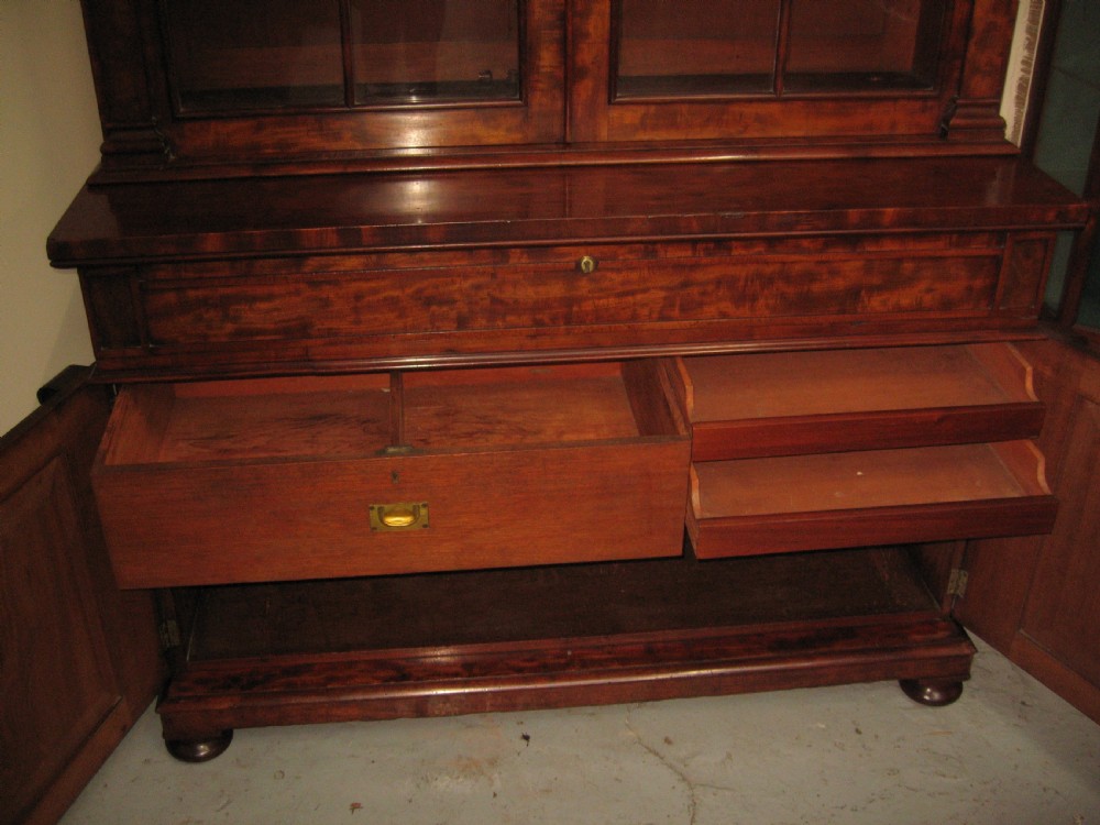 Large  19th century mahogany cupboard bookcase View XI