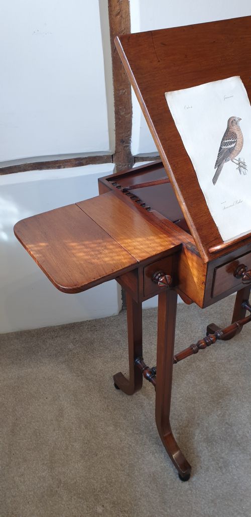 AN ANTIQUE MAHOGANY OCCASIONAL TABLE WITH ADJUSTABLE READING STAND - ADDITIONAL PHOTO 6