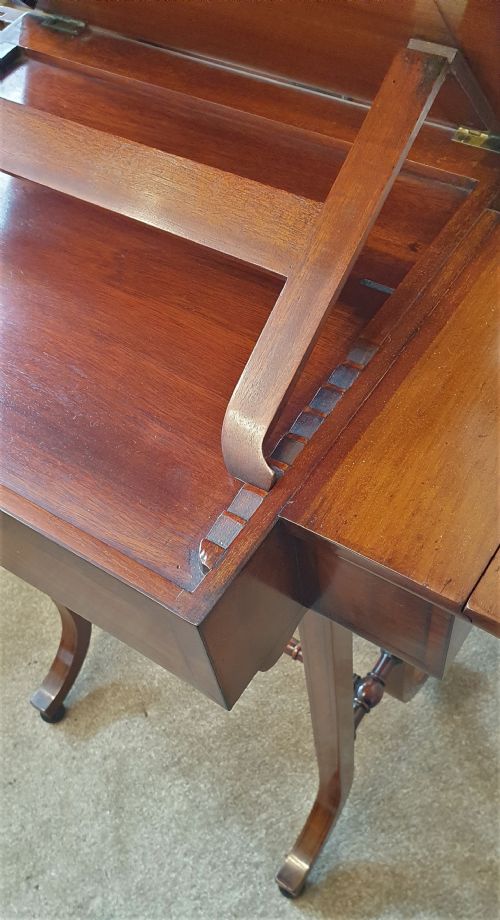 AN ANTIQUE MAHOGANY OCCASIONAL TABLE WITH ADJUSTABLE READING STAND - ADDITIONAL PHOTO 9