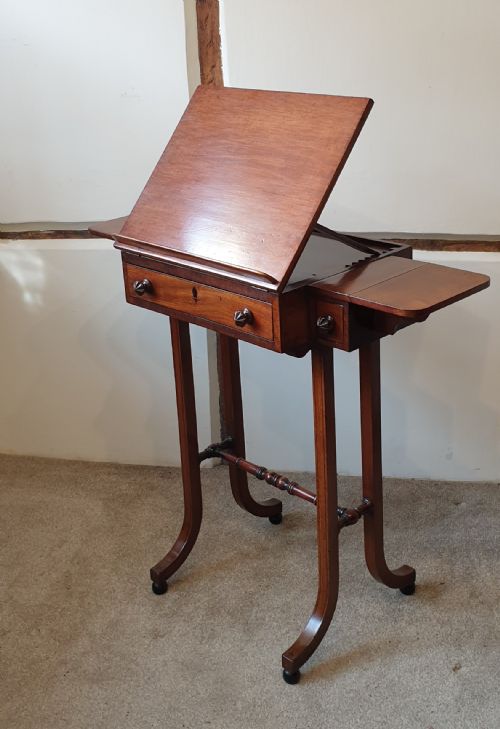 AN ANTIQUE MAHOGANY OCCASIONAL TABLE WITH ADJUSTABLE READING STAND - ADDITIONAL PHOTO 10