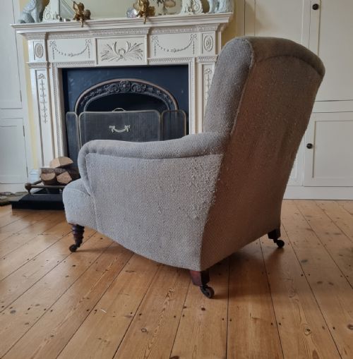 19TH CENTURY BRIDGEWATER PATTERN ARMCHAIR IN THE STYLE OF HOWARD SONS - ADDITIONAL PHOTO 3