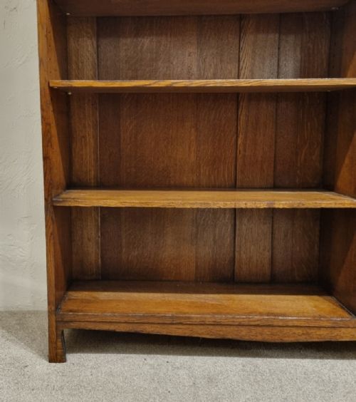 AN ANTIQUE ARTS CRAFTS STYLE OAK BOOKCASE - ADDITIONAL PHOTO 7