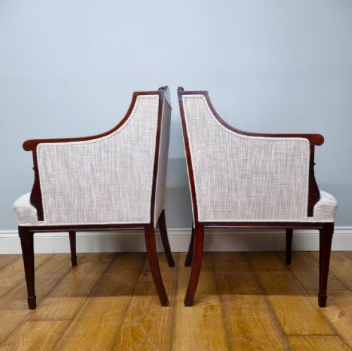 A FINE PAIR OF EDWARDIAN ARMCHAIRS - ADDITIONAL PHOTO 6