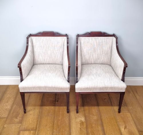 A FINE PAIR OF EDWARDIAN ARMCHAIRS - ADDITIONAL PHOTO 10